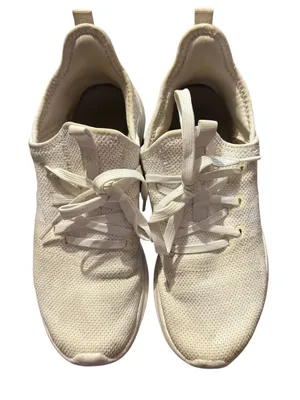 Adidas Cloudfoam Pure Shoes‎ Womens Size 8 White Knit Lace Up Running Athletic thumbnail 1