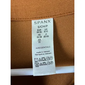Spanx AirEssentials Half Zip Pullover Butterscotch Orange Soft Lounge Top Small thumbnail 5