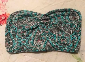5/$25 Sale reversible bandeau bra paisley print on one side thumbnail 1