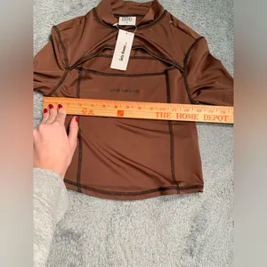NWT BDG urban outfitters iets frans Brown Long Sleeve Top thumbnail 7