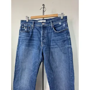 Mother The Ditcher Crop Jeans Blue Broken Record Distressed 1448-259 Size 29 thumbnail 7