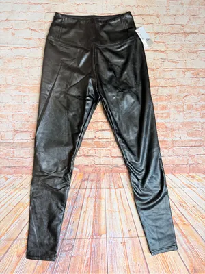 bp Black Faux Leather-Look Leggings thumbnail 1