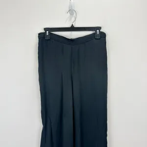 Athleta Calm Cool Pant Pull On Satin Cupro Wide Leg Relaxed Lounge Medium Black thumbnail 4