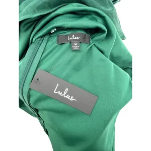 Lulus Going Glam Dark Green Sequin‎ Bustier Skater Dress Mini Party Medium Flaw thumbnail 7