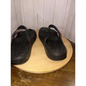 Crocs Gateway Black Slip on‎ Strappy Mules Flip Flop Sandal Sliders Size 7 thumbnail 4