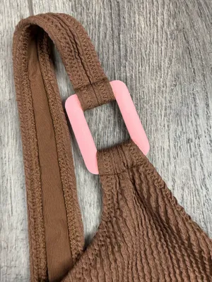 Aerie Brown Textured One Piece Swimsuit thumbnail 5