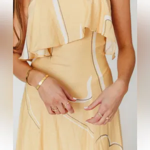 Yellow Ruffle Detail Maxi Dress thumbnail 3
