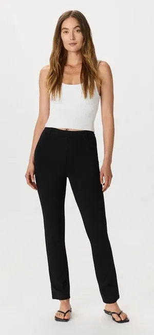 NWT Quince women's ultra-stretch ponte Black straight leg Pants Sz S 32” Inseam thumbnail 1