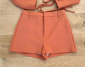 Zara - Co-ordinated Skort & Crop Blazer Set in Orange thumbnail 3