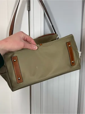 Dooney and Bourke Taupe Khaki Olive Wayfarer Sac Hobo Bag &‎ Matching Pouch thumbnail 2