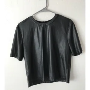 BCBG Maxazria Micah Faux Leather Top thumbnail 2