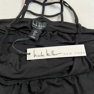 NEW Nicole Miller Sleeveless Strappy Ladder Back Maxi Dress Size S Hi Low Hem thumbnail 7