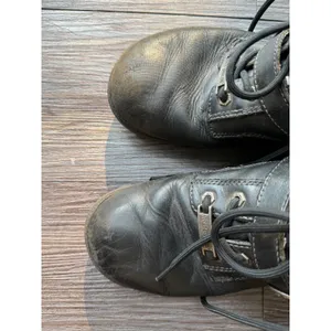 Harley Davidson Womens Black Leather Moto Combat Boots Side Zip Buckle Lug Sole thumbnail 8