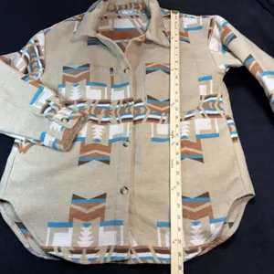 Aztec Shacket Womens Medium Oversize Chest 25 Southwestern Tribal Jacket‎ thumbnail 4