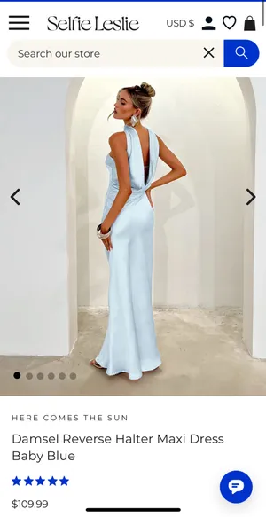 Selfie Leslie Damsel Reverse Halter Maxi Dress Large thumbnail 4