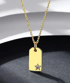 925 Sterling Silver 14k Gold Plated Geometric Star Square thumbnail 4