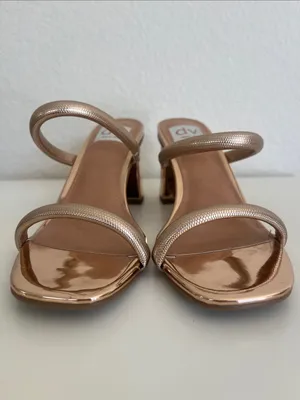NWOT Dolce Vita Rose Gold Halsty Two-Band Strappy 3” Block Heel Sandals Size 6.5 thumbnail 6