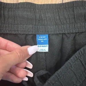 Old Navy High-Waisted Linen-Blend Wide-Leg Pants Black Summer Capsule Sz XL thumbnail 3