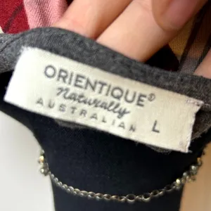 Orientique Patchwork Tunic Top Size L Euro Summer Edit Floral Rayon Boho Chic thumbnail 5