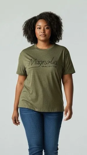 Next Level Apparel Magnolia Graphic T-Shirt Green Short Sleeve Casual Size XL thumbnail 1