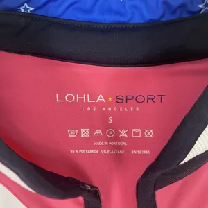 LOHLA SPORT Pullover Womens Small Pink‎ Quarter Zip Chevron Golf Long Sleeve thumbnail 4