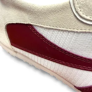 Bibi Lou Mizar Sneakers‎ Women 39 Cream Burgundy Suede Mesh Retro Trainers NEW thumbnail 9