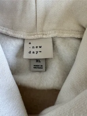 a new day Ivory Cream Pullover Hoodie Sweatshirt Size XL thumbnail 4