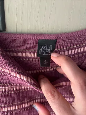 wild fable Mauve Striped V-Neck Romper thumbnail 2