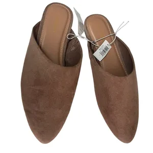 Old Navy Trendy Fall Style Low Heel Women's Faux Suede Taupe Mule Slide Sz 7 thumbnail 11