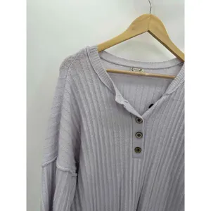 Free People Around The Clock Lavender Oversized‎ Rib Sweater Women Size XS thumbnail 5