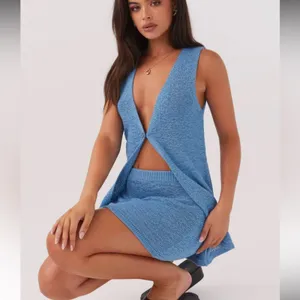 Peppermayo Capri Glow Knit Longline Vest Top Azure Blue Lrg NWT Festival Spring thumbnail 7
