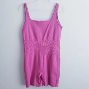 Ribbed Athletic Pink Short Romper Gym Fit thumbnail 2