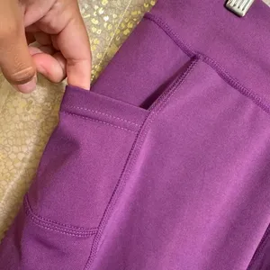 PopFit Purple High Waist Pockets Active Athleisure Leggings Medium thumbnail 4