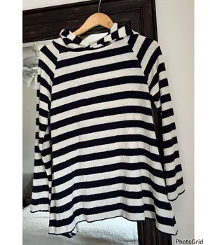 Warm Fun Stripe Hoodie Short Set Cozy Lounge Leisure thumbnail 2