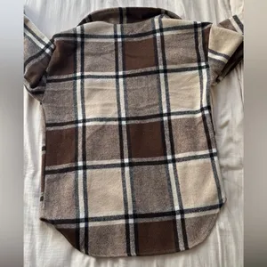 Princess Polly Brown Plaid Lightweight Jacket thumbnail 5
