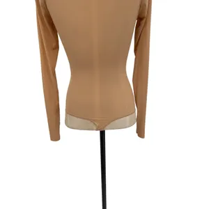 Skims‎ Jelly Sheer Long Sleeve Scoop Neck Thong Bodysuit Clay Nude XS NWT thumbnail 10