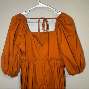 Abercrombie & Fitch Rust Orange Square Neck Puff Sleeve Romper Womens Size Small thumbnail 6