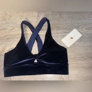 FABLETICS NEW Oasis Twist VELOUR Royal Blue Sports Bra Small thumbnail 4