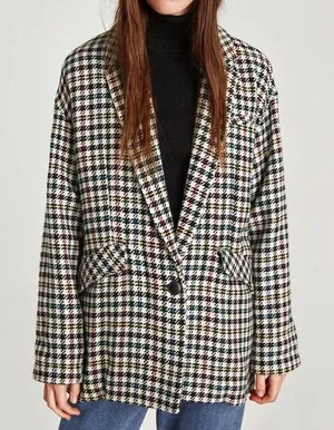 ZARA TRF Houndstooth Jacket‎ thumbnail 1
