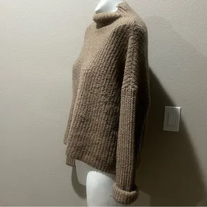 Anthropologie tan knit pullover sweater thumbnail 3
