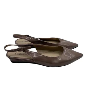 Relativity 7.5 M Taupe‎ Slingback Flats Women's Pointed Toe Patent thumbnail 2