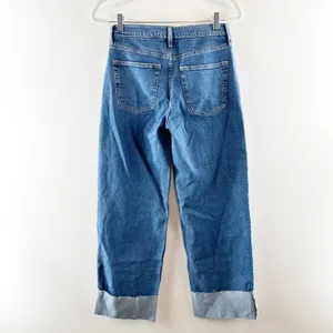GAP Mid Rise 90s Loose Cuffed Straight Leg Jeans Blue 0 / 25 thumbnail 4