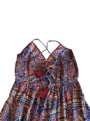 Paani Paisley Print Maxi Dress Halter Tiered Boho Sundress Tie Small Women's NWT thumbnail 9