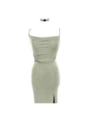 Here Comes The Sun Whats Happening Sage Green Dress Size Medium NWT Clean Girl thumbnail 2