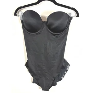 Spanx Suit Your Fancy Strapless Cupped Brief Bodysuit 10205R Very Black Medium thumbnail 4