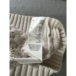 Gap Women's Large Honeycomb Crew Neck‎ Sweater Ivory Frost thumbnail 8