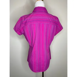Mountain Hardwear Pink Striped Gorpcore Hiking Shirt Sz 10 thumbnail 3