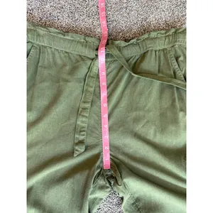 Aerie Olive Green Linen Blend Cargo Pants Women’s Small thumbnail 6