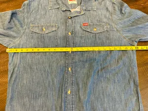 Wrangler Men’s L/S Button Up Cotton Blend Shirt-Size Large thumbnail 3