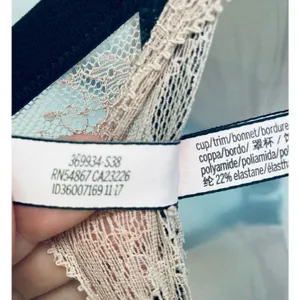 Victoria's Secret Bralette XS Beige and Black Velvet Trim Feminine Lace thumbnail 7